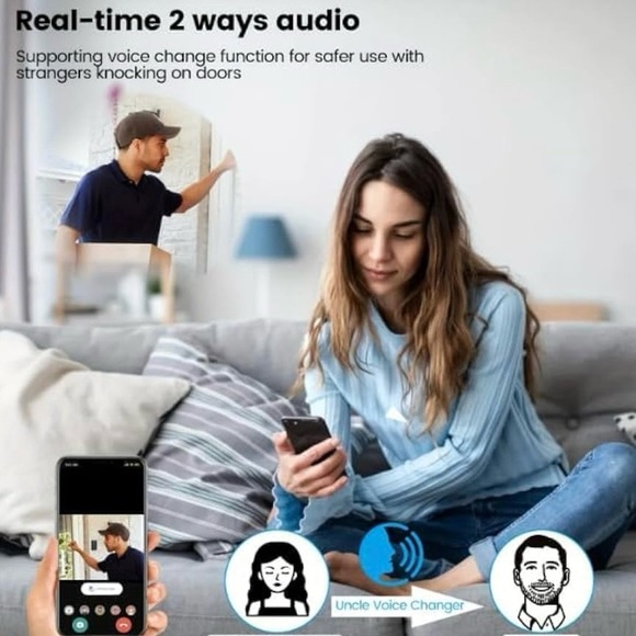 Generic Mini Wireless Smart Video Doorbell Camera (Shiny Black) - Picture 4 of 6